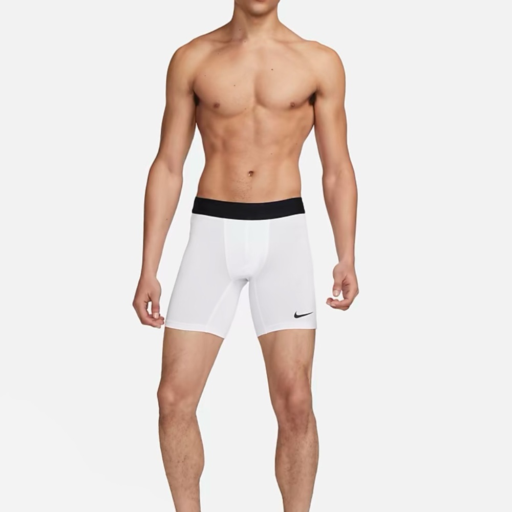 Nike | Pro Men's Dri-FIT Fitness Shorts in White/Black (Small)